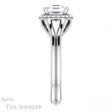 14k White Gold Asscher Cut Forever One Engagement Ring Setting #GTJ1202-asscher-fo-w