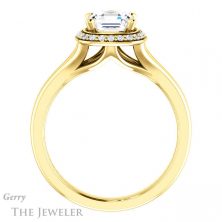 14k Yellow Gold Asscher Cut Forever One Engagement Ring Setting #GTJ1202-asscher-fo-y 2 14k Yellow Gold Asscher Cut Forever One Engagement Ring Setting #GTJ1202-asscher-fo-y