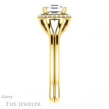 14k Yellow Gold Asscher Cut Forever One Engagement Ring Setting #GTJ1202-asscher-fo-y 3 14k Yellow Gold Asscher Cut Forever One Engagement Ring Setting #GTJ1202-asscher-fo-y