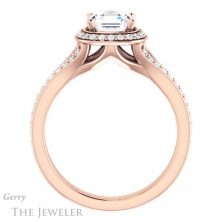 14k Rose Gold Asscher Cut Forever One Engagement Ring Setting #GTJ1203-asscher-fo-r 2 14k Rose Gold Asscher Cut Forever One Engagement Ring Setting #GTJ1203-asscher-fo-r