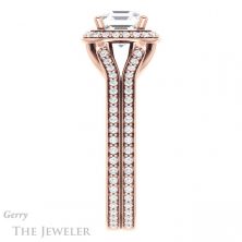 14k Rose Gold Asscher Cut Forever One Engagement Ring Setting #GTJ1203-asscher-fo-r 3 14k Rose Gold Asscher Cut Forever One Engagement Ring Setting #GTJ1203-asscher-fo-r