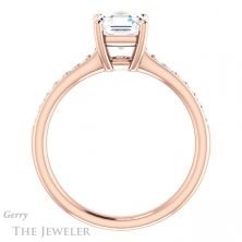 14k Rose Gold Asscher Cut Forever One Engagement Ring Setting #GTJ1206-asscher-fo-r 2 14k Rose Gold Asscher Cut Forever One Engagement Ring Setting #GTJ1206-asscher-fo-r