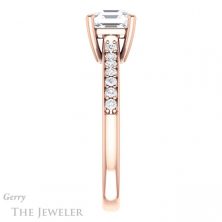 14k Rose Gold Asscher Cut Forever One Engagement Ring Setting #GTJ1206-asscher-fo-r 3 14k Rose Gold Asscher Cut Forever One Engagement Ring Setting #GTJ1206-asscher-fo-r