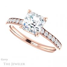 14k Rose Gold Asscher Cut Forever One Engagement Ring Setting #GTJ1206-asscher-fo-r 5 14k Rose Gold Asscher Cut Forever One Engagement Ring Setting #GTJ1206-asscher-fo-r