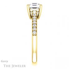 14k Yellow Gold Asscher Cut Forever One Engagement Ring Setting #GTJ1206-asscher-fo-y