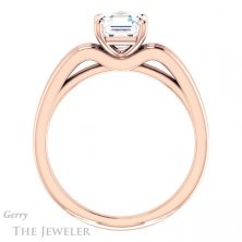 14k Rose Gold Asscher Cut Forever One Engagement Ring Setting #GTJ1207-asscher-fo-r 2 14k Rose Gold Asscher Cut Forever One Engagement Ring Setting #GTJ1207-asscher-fo-r