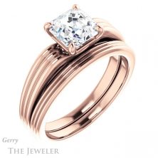 14k Rose Gold Asscher Cut Forever One Engagement Ring Setting #GTJ1207-asscher-fo-r 6 14k Rose Gold Asscher Cut Forever One Engagement Ring Setting #GTJ1207-asscher-fo-r