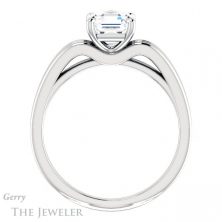 14k White Gold Asscher Cut Forever One Engagement Ring Setting #GTJ1207-asscher-fo-w 2 14k White Gold Asscher Cut Forever One Engagement Ring Setting #GTJ1207-asscher-fo-w