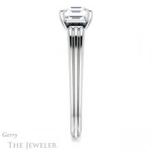 14k White Gold Asscher Cut Forever One Engagement Ring Setting #GTJ1207-asscher-fo-w 3 14k White Gold Asscher Cut Forever One Engagement Ring Setting #GTJ1207-asscher-fo-w