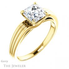 14k Yellow Gold Asscher Cut Forever One Engagement Ring Setting #GTJ1207-asscher-fo-y 4 14k Yellow Gold Asscher Cut Forever One Engagement Ring Setting #GTJ1207-asscher-fo-y
