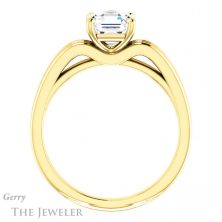 14k Yellow Gold Asscher Cut Forever One Engagement Ring Setting #GTJ1207-asscher-fo-y 2 14k Yellow Gold Asscher Cut Forever One Engagement Ring Setting #GTJ1207-asscher-fo-y