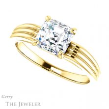 14k Yellow Gold Asscher Cut Forever One Engagement Ring Setting #GTJ1207-asscher-fo-y 5 14k Yellow Gold Asscher Cut Forever One Engagement Ring Setting #GTJ1207-asscher-fo-y