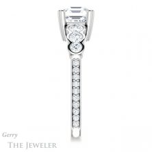 14k White Gold Asscher Cut Forever One Engagement Ring Setting #GTJ1208-asscher-fo-w 3 14k White Gold Asscher Cut Forever One Engagement Ring Setting #GTJ1208-asscher-fo-w