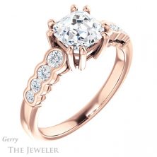 14k Rose Gold Asscher Cut Forever One Engagement Ring Setting #GTJ1209-asscher-fo-r 4 14k Rose Gold Asscher Cut Forever One Engagement Ring Setting #GTJ1209-asscher-fo-r