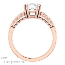 14k Rose Gold Asscher Cut Forever One Engagement Ring Setting #GTJ1209-asscher-fo-r 2 14k Rose Gold Asscher Cut Forever One Engagement Ring Setting #GTJ1209-asscher-fo-r
