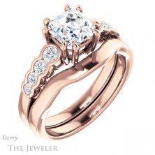 14k Rose Gold Asscher Cut Forever One Engagement Ring Setting #GTJ1209-asscher-fo-r 6 14k Rose Gold Asscher Cut Forever One Engagement Ring Setting #GTJ1209-asscher-fo-r