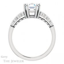 14k White Gold Asscher Cut Forever One Engagement Ring Setting #GTJ1209-asscher-fo-w
