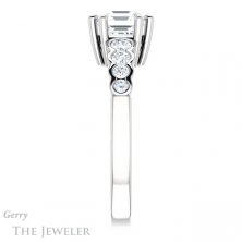 14k White Gold Asscher Cut Forever One Engagement Ring Setting #GTJ1209-asscher-fo-w