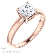 14k Rose Gold Asscher Cut Forever One Engagement Ring Setting #GTJ1211-asscher-fo-r 4 14k Rose Gold Asscher Cut Forever One Engagement Ring Setting #GTJ1211-asscher-fo-r