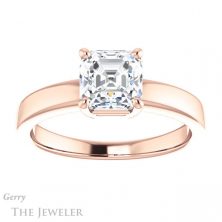 14k Rose Gold Asscher Cut Forever One Engagement Ring Setting #GTJ1211-asscher-fo-r 1 14k Rose Gold Asscher Cut Forever One Engagement Ring Setting #GTJ1211-asscher-fo-r