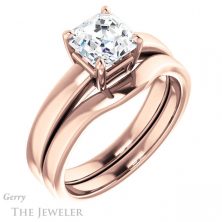 14k Rose Gold Asscher Cut Forever One Engagement Ring Setting #GTJ1211-asscher-fo-r 6 14k Rose Gold Asscher Cut Forever One Engagement Ring Setting #GTJ1211-asscher-fo-r