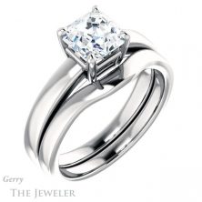 14k White Gold Asscher Cut Forever One Engagement Ring Setting #GTJ1211-asscher-fo-w 6 14k White Gold Asscher Cut Forever One Engagement Ring Setting #GTJ1211-asscher-fo-w