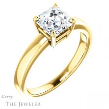 14k Yellow Gold Asscher Cut Forever One Engagement Ring Setting #GTJ1211-asscher-fo-y 4 14k Yellow Gold Asscher Cut Forever One Engagement Ring Setting #GTJ1211-asscher-fo-y