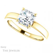 14k Yellow Gold Asscher Cut Forever One Engagement Ring Setting #GTJ1211-asscher-fo-y 5 14k Yellow Gold Asscher Cut Forever One Engagement Ring Setting #GTJ1211-asscher-fo-y