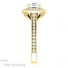 14k Yellow Gold Asscher Cut Forever One Engagement Ring Setting #GTJ1213-asscher-fo-y