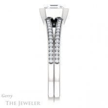 14k White Gold Asscher Cut Forever One Engagement Ring Setting #GTJ1214-asscher-fo-w 3 14k White Gold Asscher Cut Forever One Engagement Ring Setting #GTJ1214-asscher-fo-w