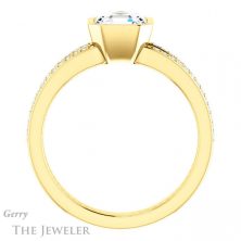 14k Yellow Gold Asscher Cut Forever One Engagement Ring Setting #GTJ1214-asscher-fo-y 2 14k Yellow Gold Asscher Cut Forever One Engagement Ring Setting #GTJ1214-asscher-fo-y