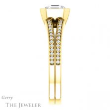 14k Yellow Gold Asscher Cut Forever One Engagement Ring Setting #GTJ1214-asscher-fo-y 3 14k Yellow Gold Asscher Cut Forever One Engagement Ring Setting #GTJ1214-asscher-fo-y