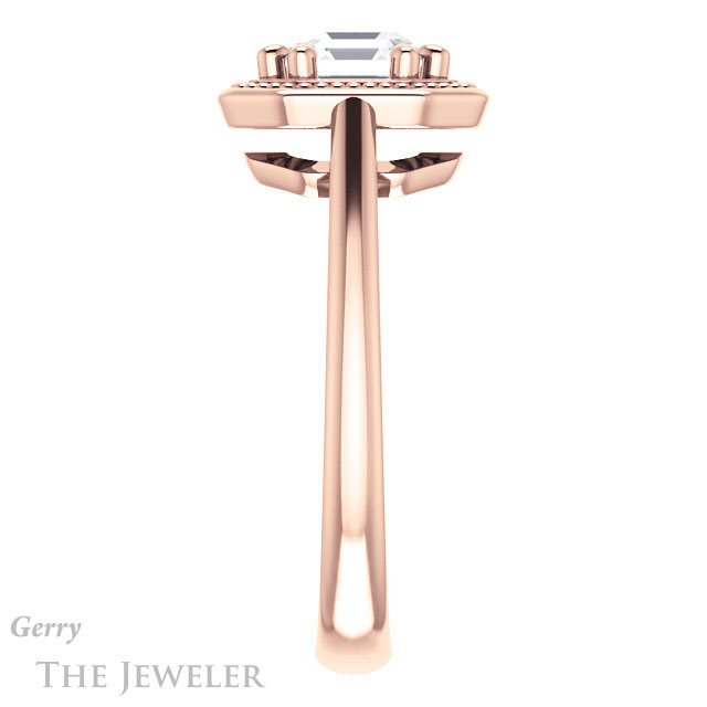 Asscher Cut Forever One Engagement Ring Setting #GTJ1215-asscher-fo-r | Gerry The Jeweler 14k Rose Gold Asscher Cut Forever One Engagement Ring Setting #GTJ1215-asscher-fo-r