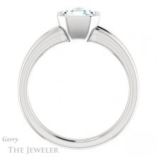 14k White Gold Asscher Cut Forever One Engagement Ring Setting #GTJ1216-asscher-fo-w