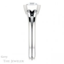 14k White Gold Asscher Cut Forever One Engagement Ring Setting #GTJ1216-asscher-fo-w