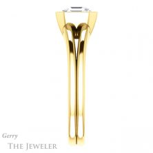 14k Yellow Gold Asscher Cut Forever One Engagement Ring Setting #GTJ1216-asscher-fo-y