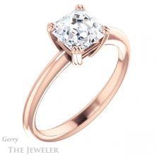 14k Rose Gold Asscher Cut Forever One Engagement Ring Setting #GTJ1220-asscher-fo-r 4 14k Rose Gold Asscher Cut Forever One Engagement Ring Setting #GTJ1220-asscher-fo-r