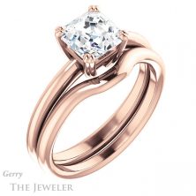 14k Rose Gold Asscher Cut Forever One Engagement Ring Setting #GTJ1220-asscher-fo-r 6 14k Rose Gold Asscher Cut Forever One Engagement Ring Setting #GTJ1220-asscher-fo-r