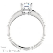14k White Gold Asscher Cut Forever One Engagement Ring Setting #GTJ1220-asscher-fo-w