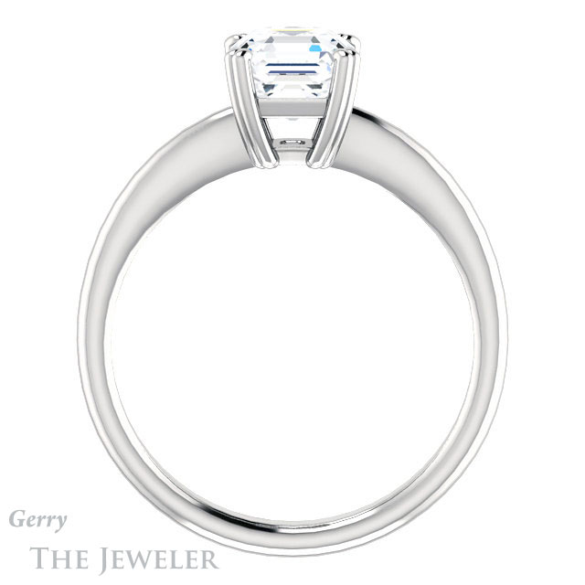 14k White Gold Asscher Cut Forever One Engagement Ring Setting #GTJ1220-asscher-fo-w