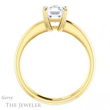14k Yellow Gold Asscher Cut Forever One Engagement Ring Setting #GTJ1220-asscher-fo-y 2 14k Yellow Gold Asscher Cut Forever One Engagement Ring Setting #GTJ1220-asscher-fo-y