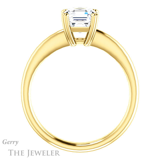 14k Yellow Gold Asscher Cut Forever One Engagement Ring Setting #GTJ1220-asscher-fo-y