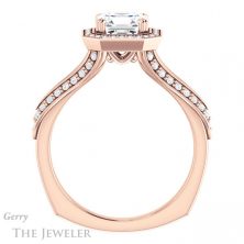 14k Rose Gold Asscher Cut Forever One Engagement Ring Setting #GTJ1221-asscher-fo-r