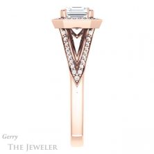 14k Rose Gold Asscher Cut Forever One Engagement Ring Setting #GTJ1221-asscher-fo-r