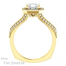14k Yellow Gold Asscher Cut Forever One Engagement Ring Setting #GTJ1221-asscher-fo-y