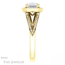 14k Yellow Gold Asscher Cut Forever One Engagement Ring Setting #GTJ1221-asscher-fo-y