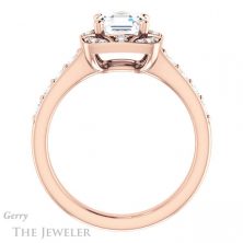 14k Rose Gold Asscher Cut Forever One Engagement Ring Setting #GTJ1222-asscher-fo-r