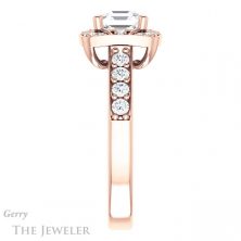 14k Rose Gold Asscher Cut Forever One Engagement Ring Setting #GTJ1222-asscher-fo-r