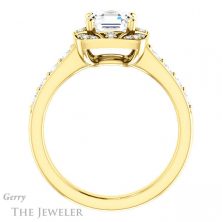 14k Yellow Gold Asscher Cut Forever One Engagement Ring Setting #GTJ1222-asscher-fo-y