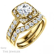 14k Yellow Gold Asscher Cut Forever One Engagement Ring Setting #GTJ1222-asscher-fo-y